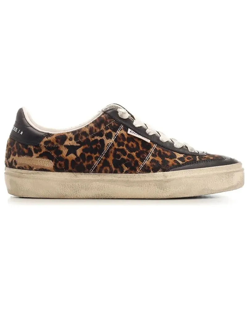 Golden Goose Low-Top Sneaker Soul Star Cheetah-Pattern Sneakers braun Braun