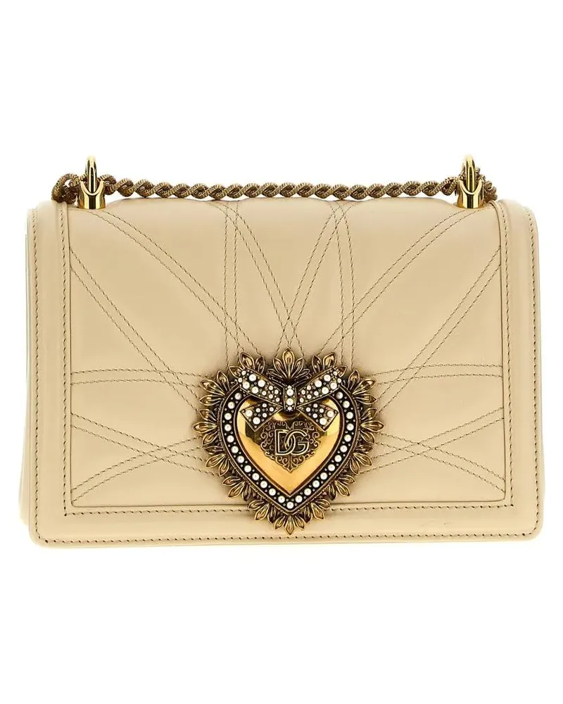 Dolce & Gabbana Hobo Bags 'Devotion' Medium Shoulder Bag beige Beige