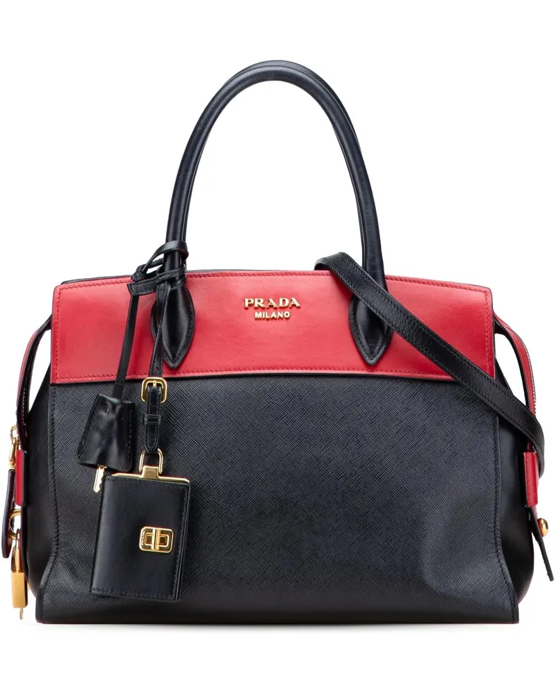 Prada Hobo Bags Saffiano and City Calf Esplanade Satchel schwarz Schwarz