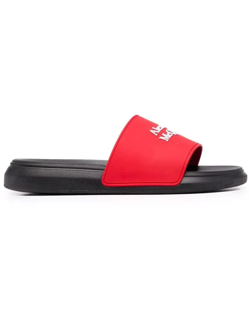 Alexander McQueen Loafer Logo Printed Slides Sandals rot Rot