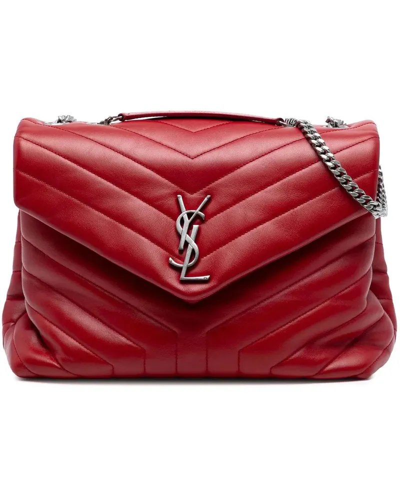 Saint Laurent Hobo Bags Medium Leather Monogram Matelasse LouLou Bag rot Rot