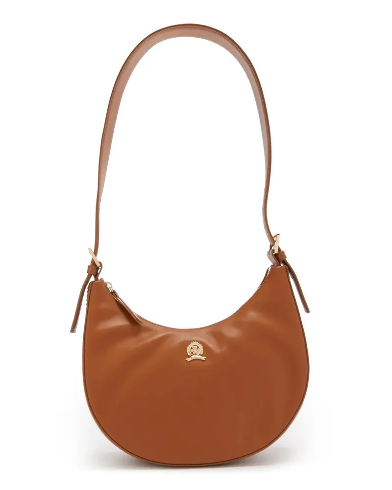 Tommy Hilfiger Hobo Bags Crest Leather Shoulder Bag braun Braun
