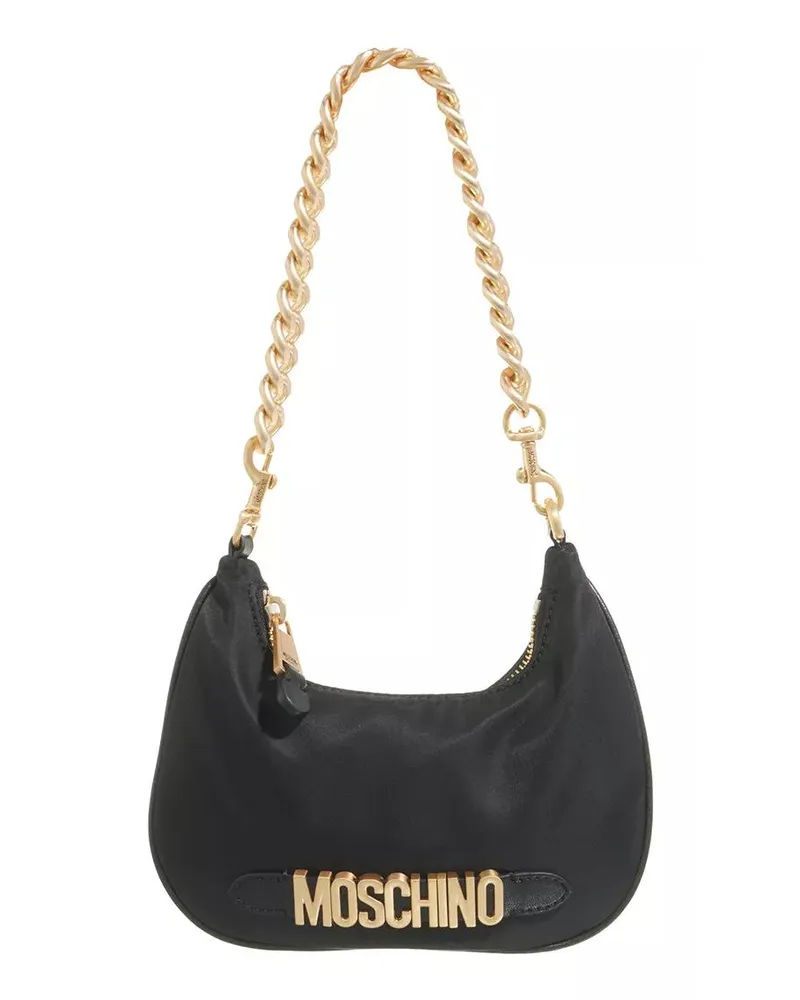Moschino Pochettes Lettering Nylon Clutch schwarz Schwarz