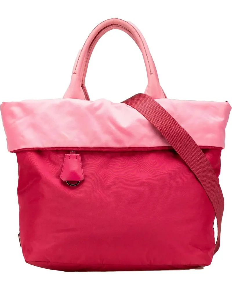 Prada Hobo Bags Tessuto Reversible Satchel rosa Gold