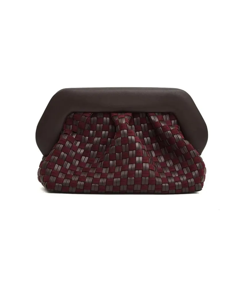 THEMOIRÈ Clutches Grande Intreccio Woven Clutch In Vegan Leather And braun Braun