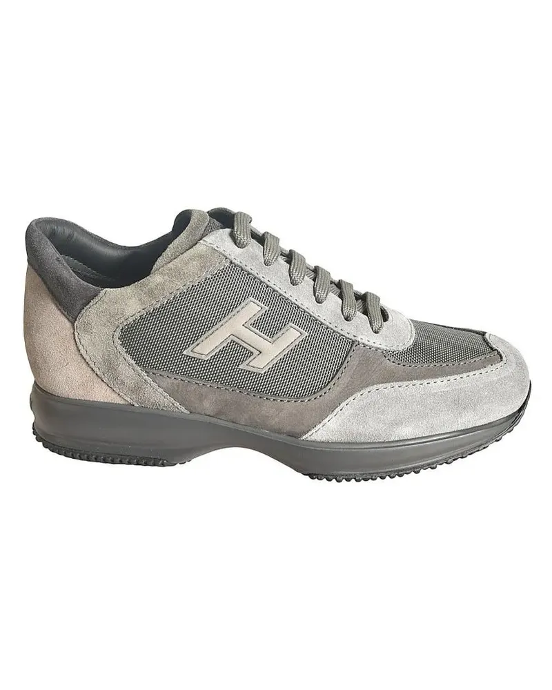 Hogan Low-Top Sneaker Interactive Grey Leather And Mesh Shoes grau Grau