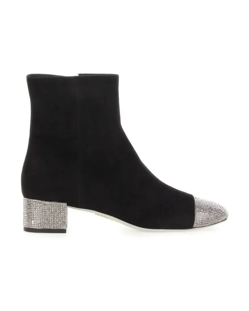 René Caovilla Stiefel Rhinestone-Embellished Ankle Boots schwarz Schwarz