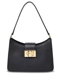 Furla Shopper 1927 Hobo Bag In Black Grained Leather Schwarz