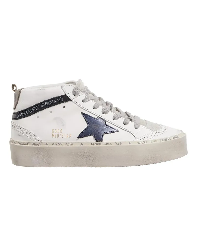 Golden Goose Low-Top Sneaker Mid Star High-Top Leather Sneakers weiß Weiß