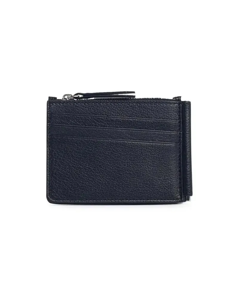 Maison Margiela Portemonnaies Embossed Leather Wallet Schwarz