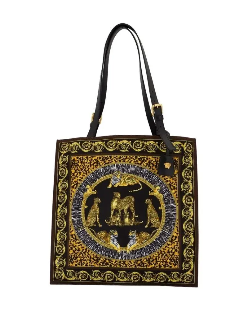 Versace Shopper & Totes Wild Cats Shopper Bag - Nylon - Multicolor braun Braun