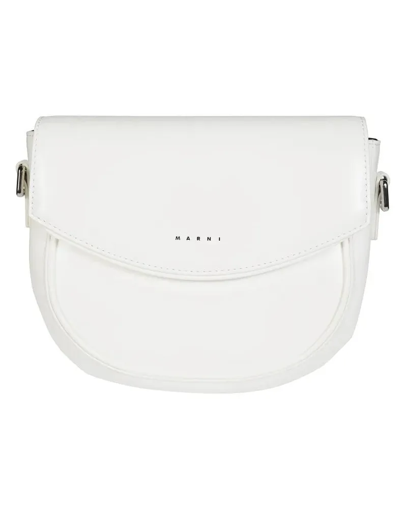 Marni Hobo Bags Rounded Silhouette Flap Closure Shoulder Bag weiß Weiß