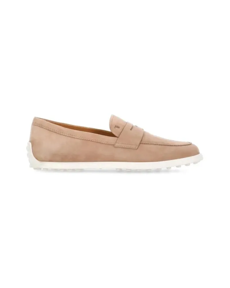TOD'S Pink Suede Leather Loafers pink Rosa