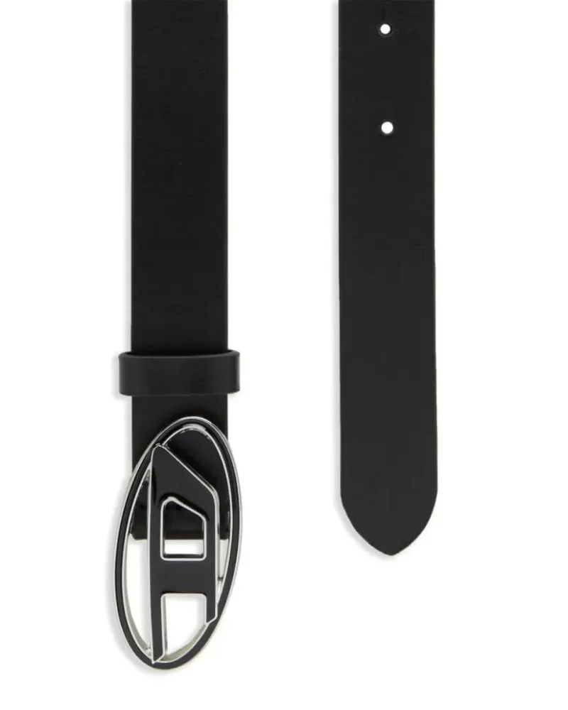 Diesel Gürtel Black Belt With Oval Buckle schwarz Schwarz