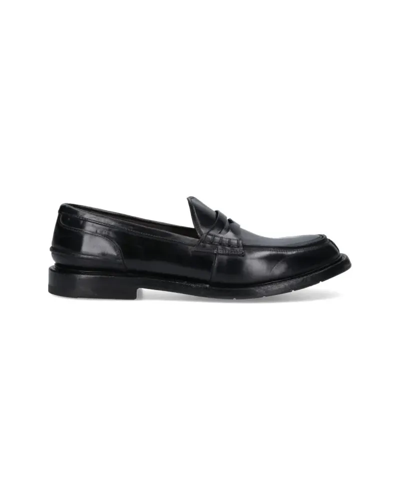Premiata Loafer Polished Black Leather Penny Loafers schwarz Schwarz