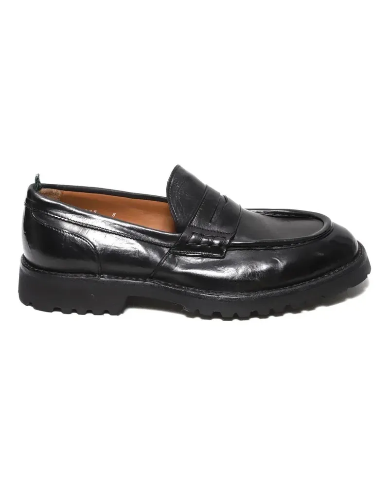 Green George Loafer Moccasin In Soft Black Vegetable Tanned Leather schwarz Schwarz