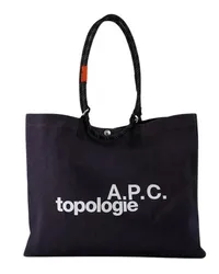 A.P.C. Tote Topologie Shopper Bag - Cotton - Black Schwarz