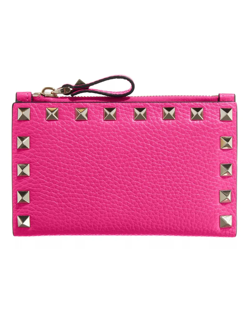 Valentino Garavani Portemonnaie Rockstud Zip Up Card Case Rosa