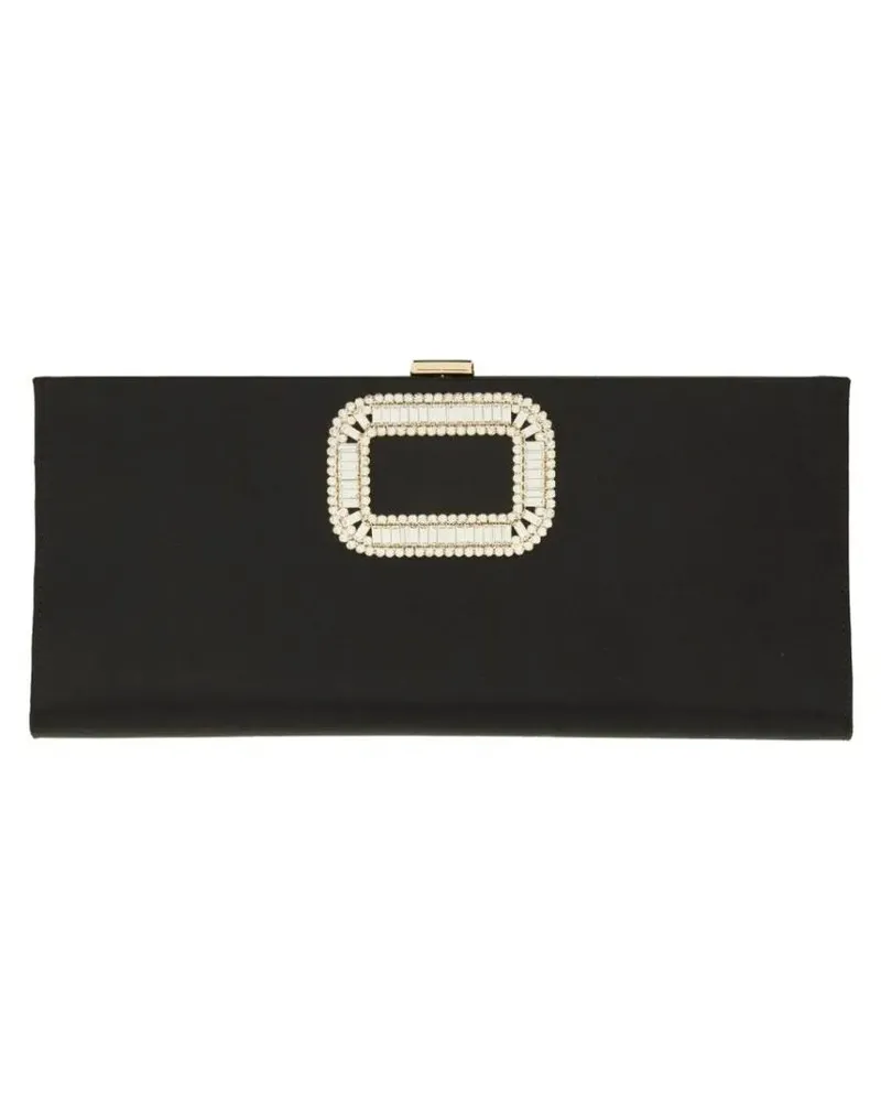 Roger Vivier Clutches "Pilgrim" Buckle Clutch Bag schwarz Schwarz