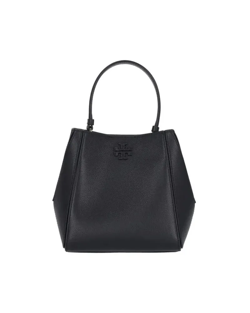 Tory Burch Hobo Bags Structured Black Leather Mcgraw Shoulder Bag schwarz Schwarz