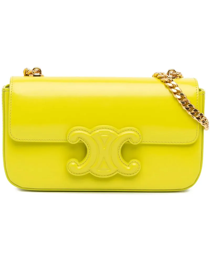 Celine Hobo Bags 2022 Triomphe Calfskin Cuir Chain Shoulder Bag gelb Gelb