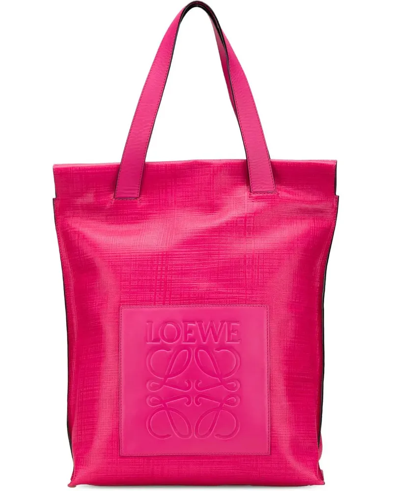 Loewe Shopper Anagram Leather Shopper Tote rosa Gold