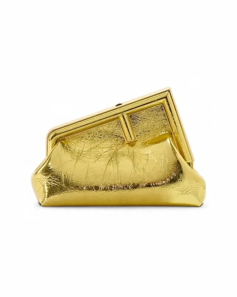 Fendi Hobo Bags First Midi In Gold Laminated Leather goldfarben Gold