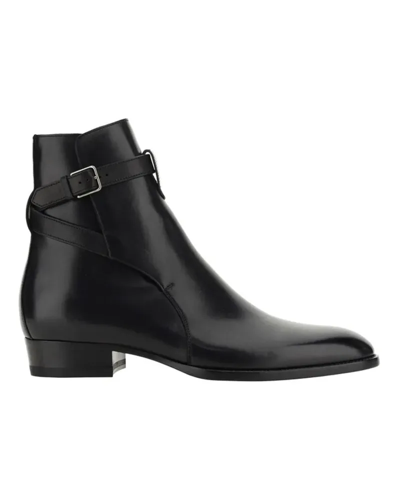Saint Laurent Stiefel Wyatt Jodhpur Ankle Boots schwarz Schwarz