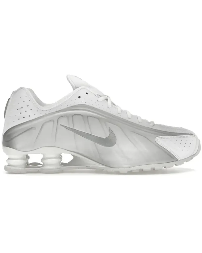 Nike Low-Top Sneaker  Shox R4 White Bright Crimson Metallic Silver weiß Weiß
