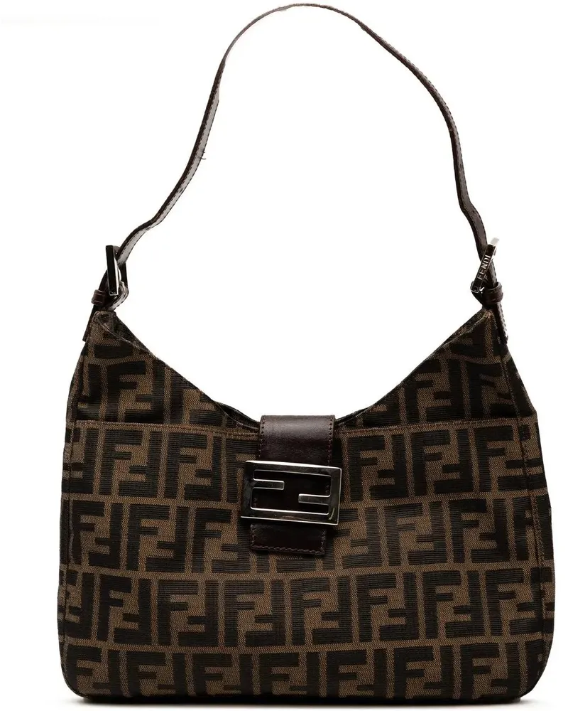 Fendi Hobo Bags Zucca Canvas Shoulder Bag braun Braun