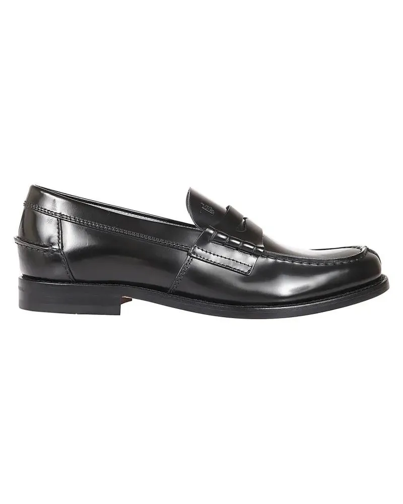 TOD'S Loafer Polished Leather Moccasin With Subtle Stitched Det schwarz Schwarz