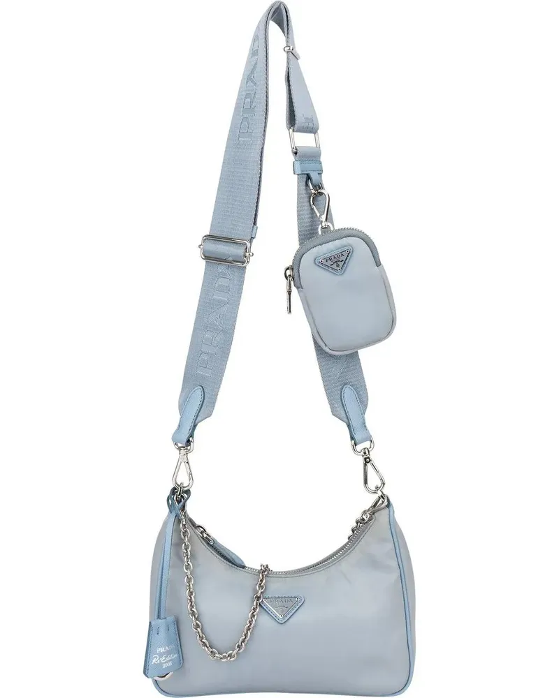 Prada Crossbody Bags  Blue Nylon Triangle Re-Editon Crossbody Bag blau Blau