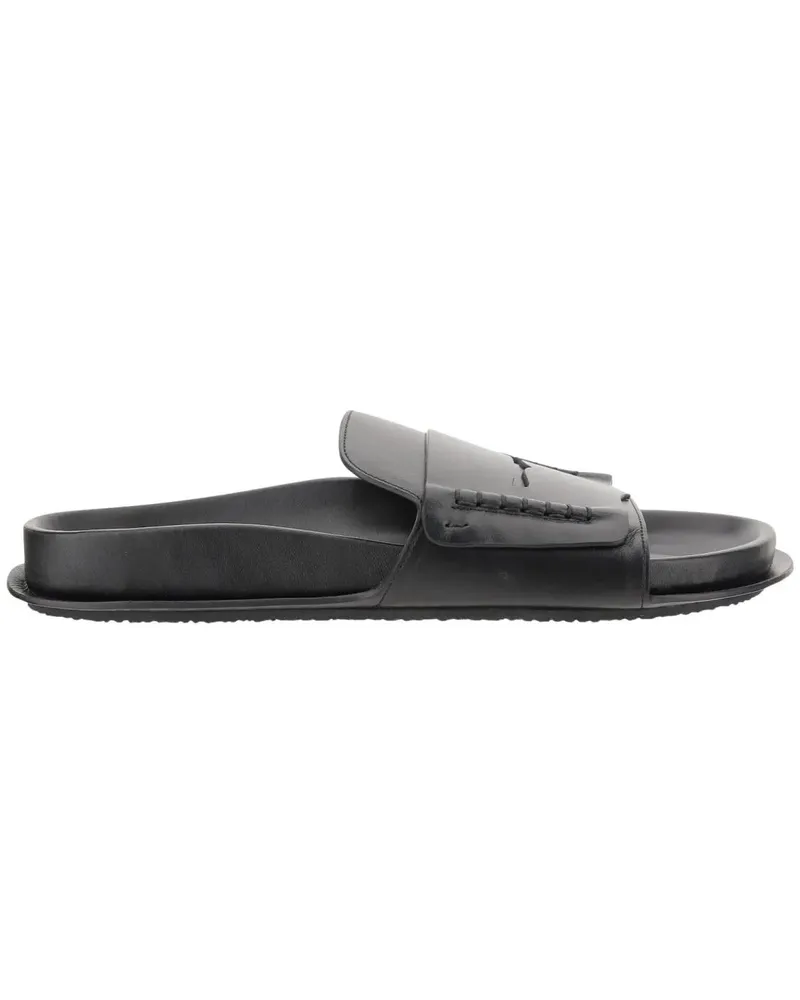 Jacquemus Slipper & Pantoletten Leather Mocassin Sandal schwarz Schwarz
