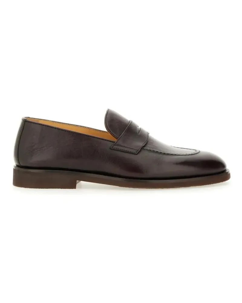 Brunello Cucinelli Loafer Polished Black Leather Loafers braun Braun