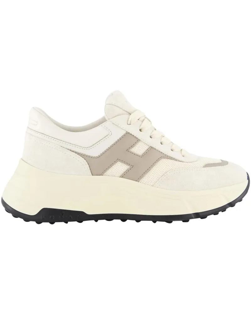 Hogan Low-Top Sneaker Beige Sneakers With Padded Ankle And Logo Accents weiß Weiß