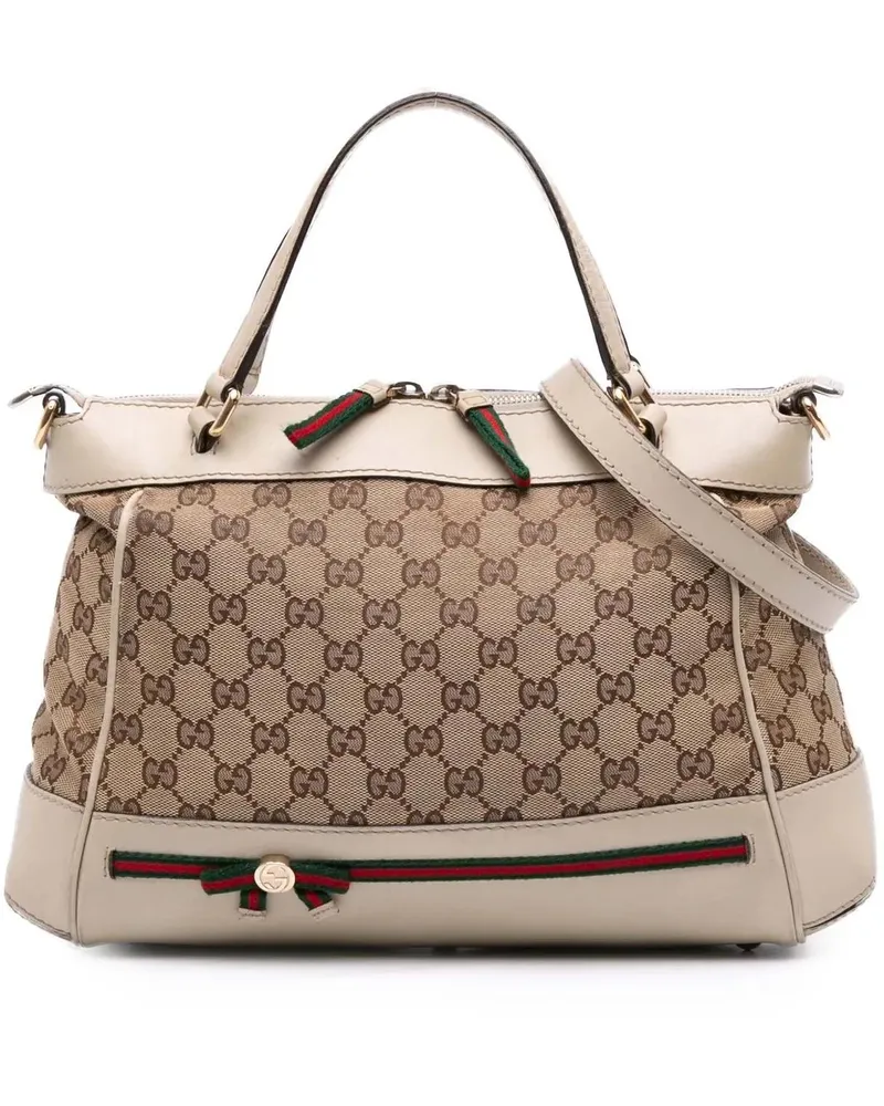 Gucci Hobo Bags GG Canvas Web Mayfair Satchel braun Braun