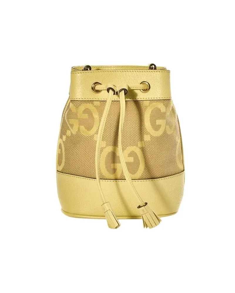 Gucci Beuteltaschen Small Bucket In Yellow Gg Jumbo gelb Gelb