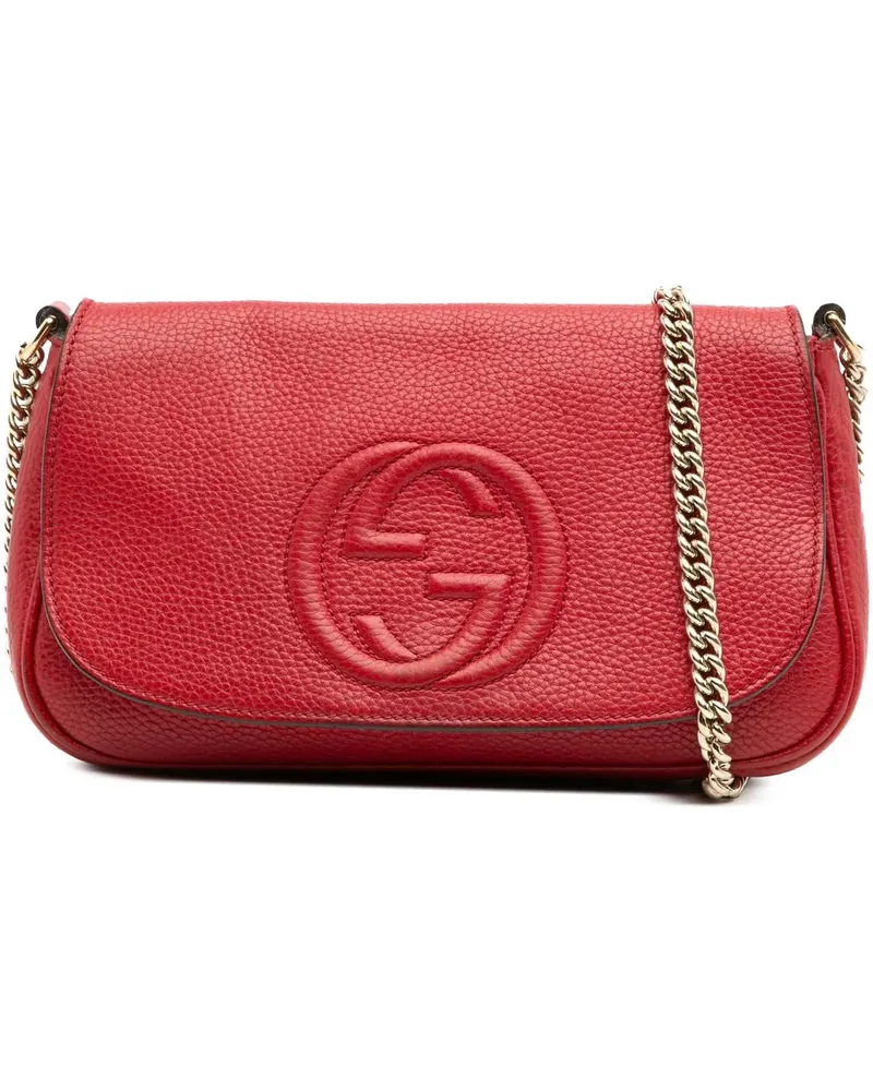 Gucci Hobo Bags Medium Leather Soho Chain Flap Crossbody rot Rot