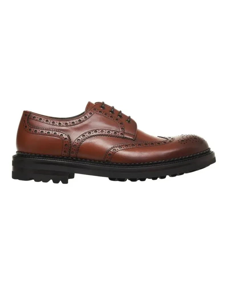 Green George Brown Brogue Lace-Up Shoes With Robust Sole schwarz Schwarz
