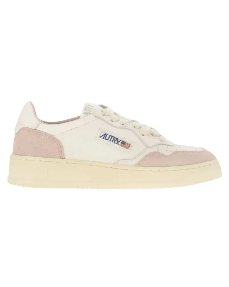AUTRY Low-Top Sneaker Medalist Low - White Leather And Suede Sneakers In weiß Weiß