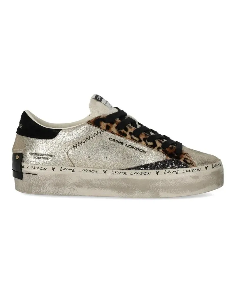 Crime Low-Top Sneaker Distressed Platform Gold Sneaker goldfarben Gold