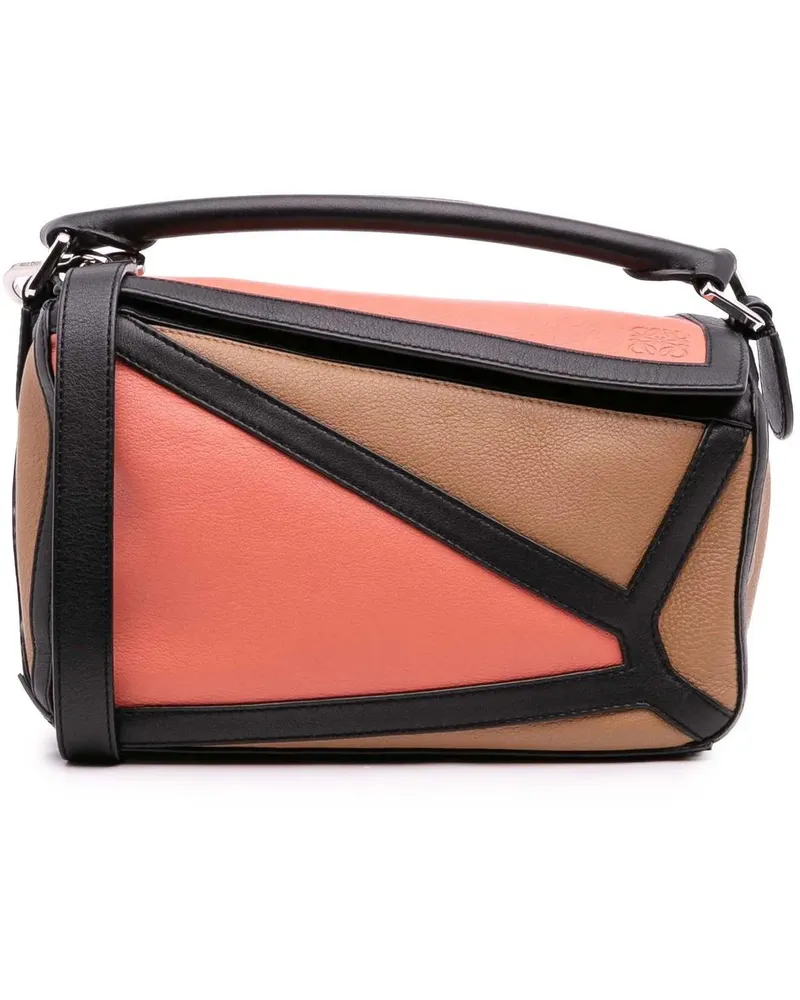 Loewe Hobo Bags Small Calfskin Graphic Puzzle Satchel braun Braun