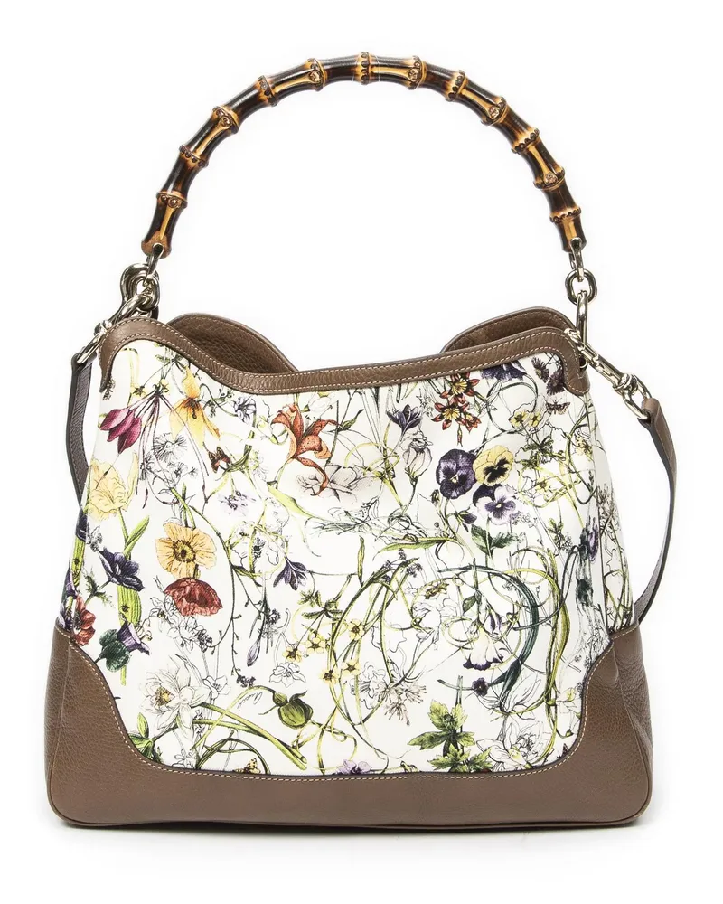 Gucci Crossbody Bags Medium Diana Bamboo Hobo weiß Weiß