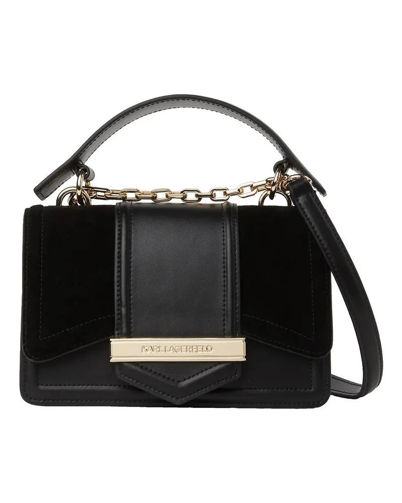 Karl Lagerfeld Crossbody Bags K/Nova kleine Wildleder-Umhängetasche schwarz Schwarz