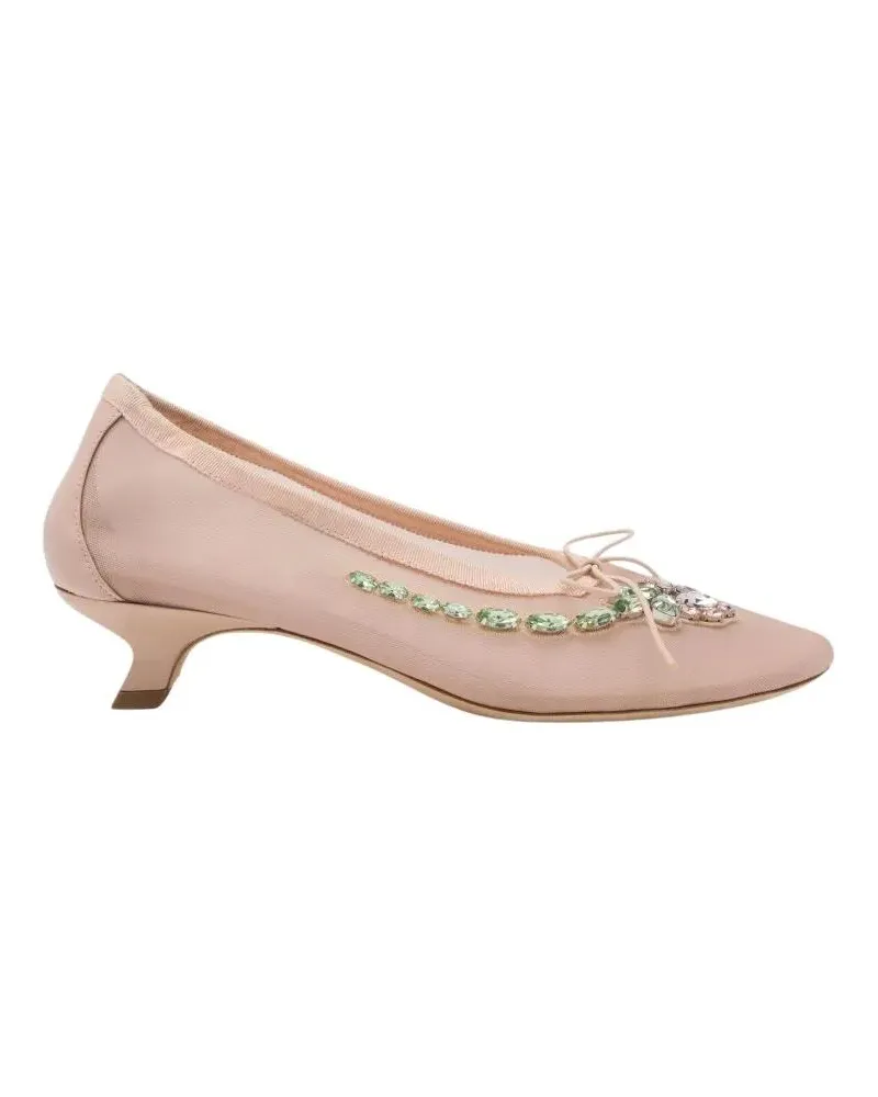Simone Rocha Hohe Schuhe Mesh Ballerina Heel beige Beige