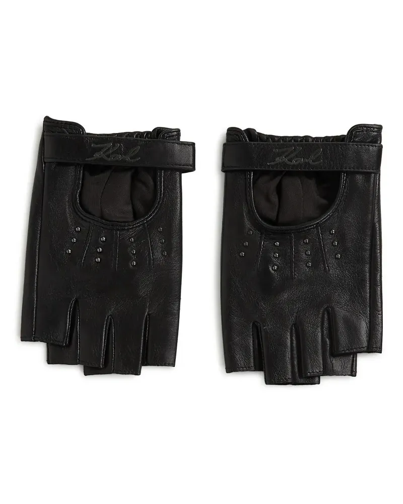Karl Lagerfeld Handschuhe K/Signature Fingerlose Handschuhe schwarz Schwarz