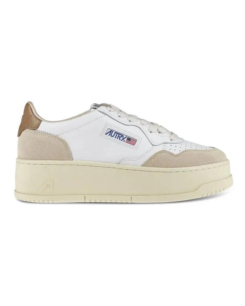 AUTRY Low-Top Sneaker Low-Top Platform Sneakers With Smooth And Suede Le beige Beige