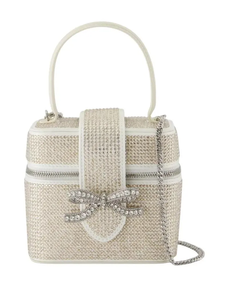 Self-Portrait Crossbody Bags Rhinestone-Embellished Structured Handbag With Det beige Beige