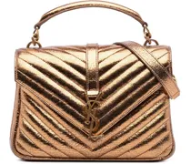 Hobo Bags Medium Metallic Calfskin Chevron Monogram College braun