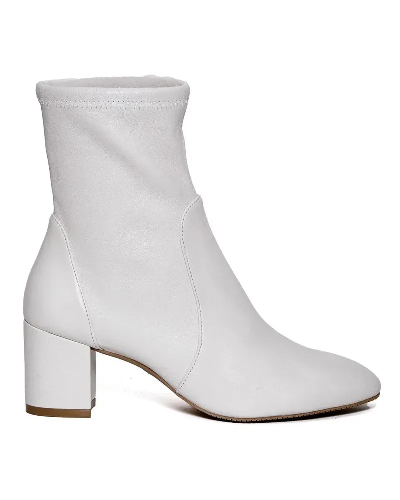 Stuart Weitzman Stiefel White Suede Ankle Boot 60Mm Heel weiß Weiß